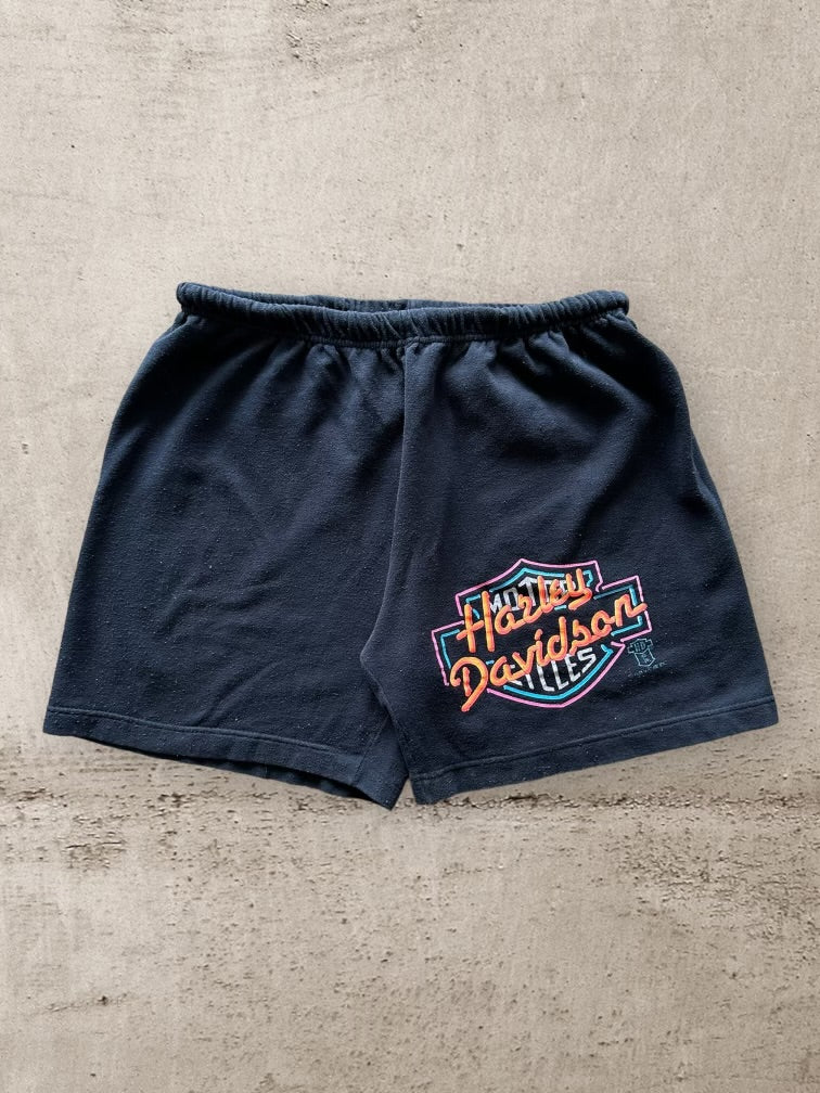 90s Harley Davidson Graphic Sweat Shorts - Large