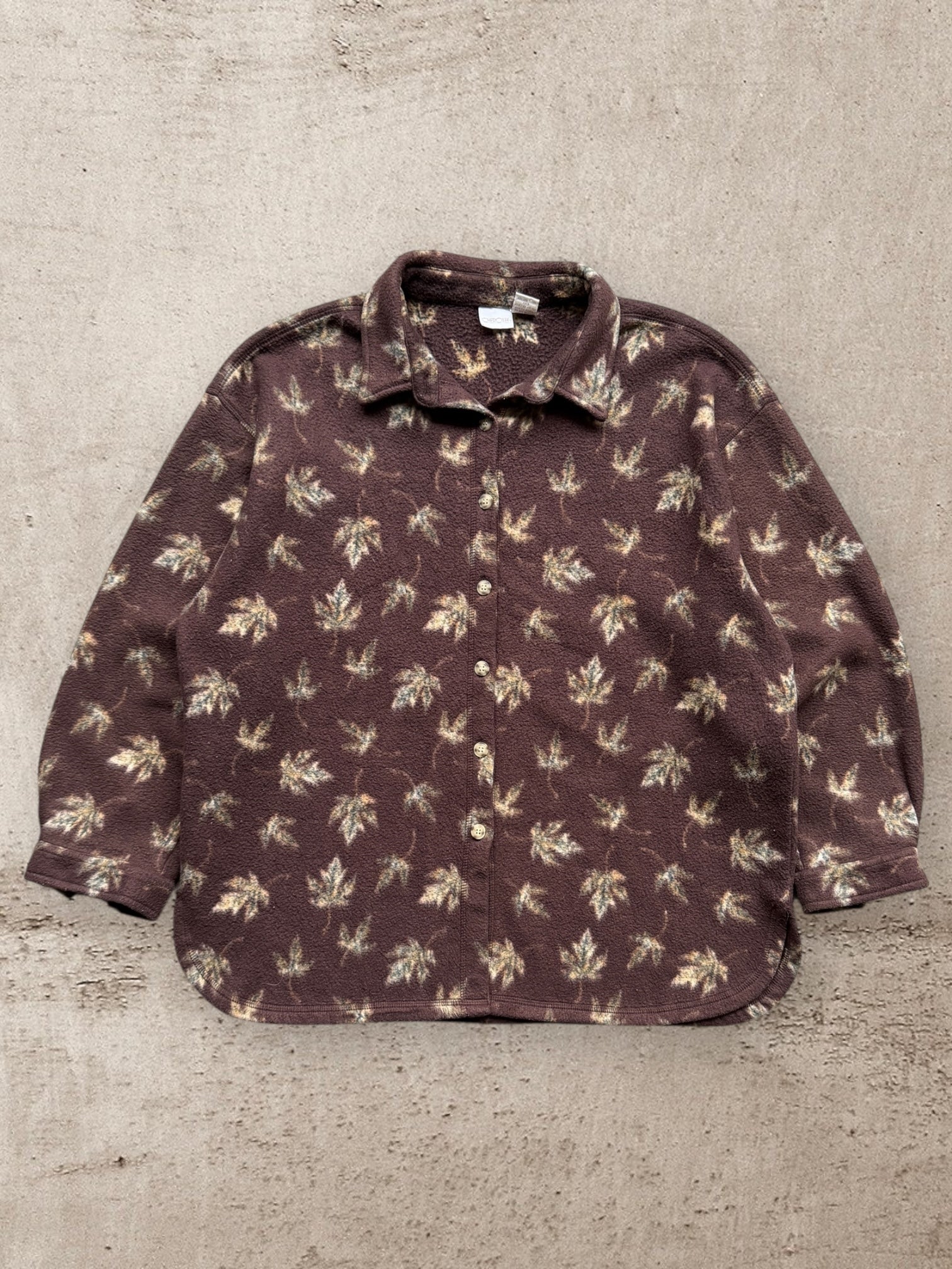 00s Cherokee Leaves Button Up Fleece - XL