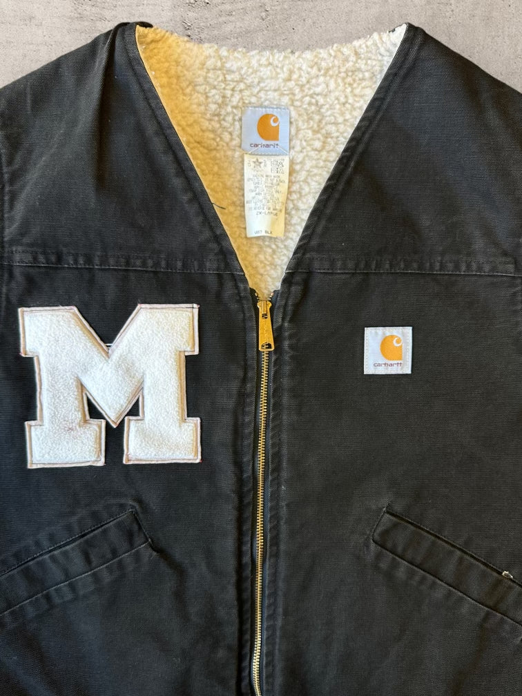 90s Carhartt Sherpa Lined Patch Vest - XL
