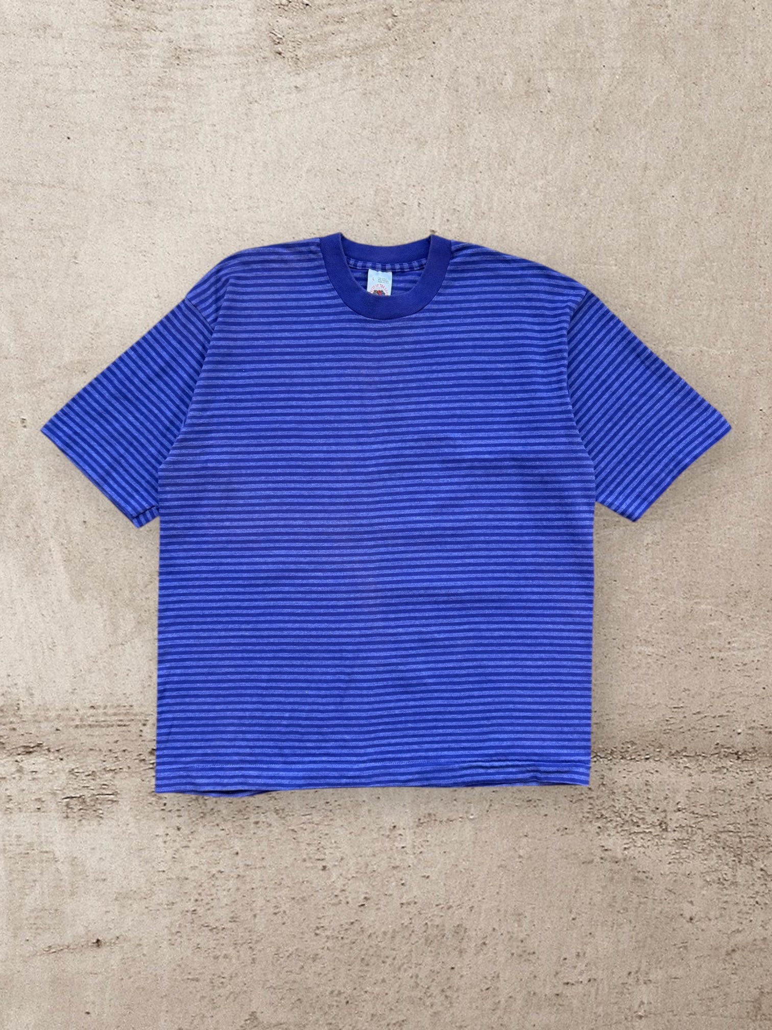 90s Fruit of the Loom Striped T-Shirt - Large