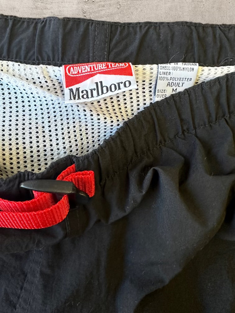 90s Marlboro Cigarettes 4” Adjustable Nylon Shorts - Medium