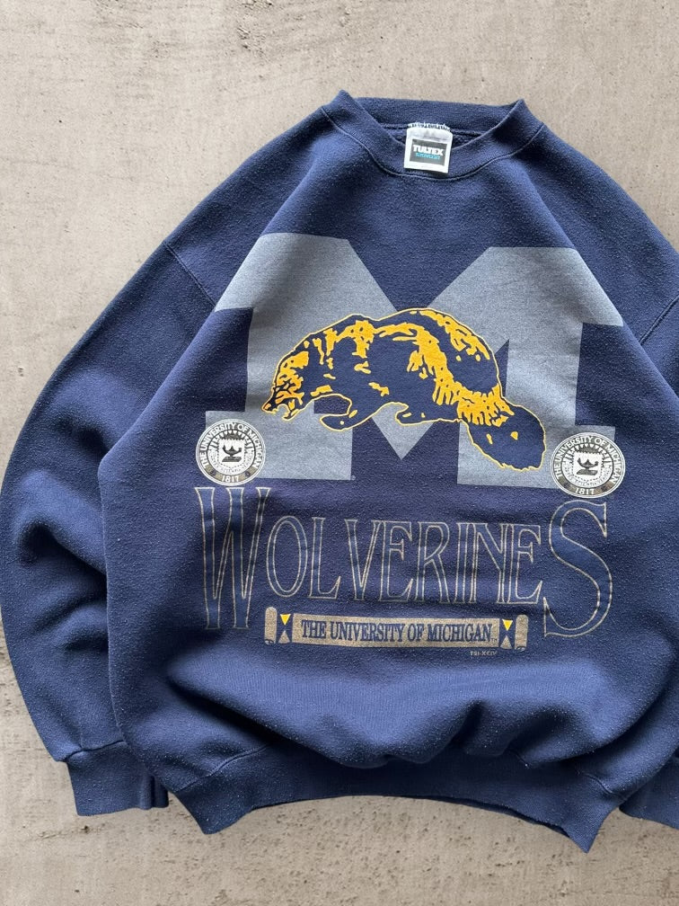 90s Michigan Wolverines Graphic Crewneck - Large