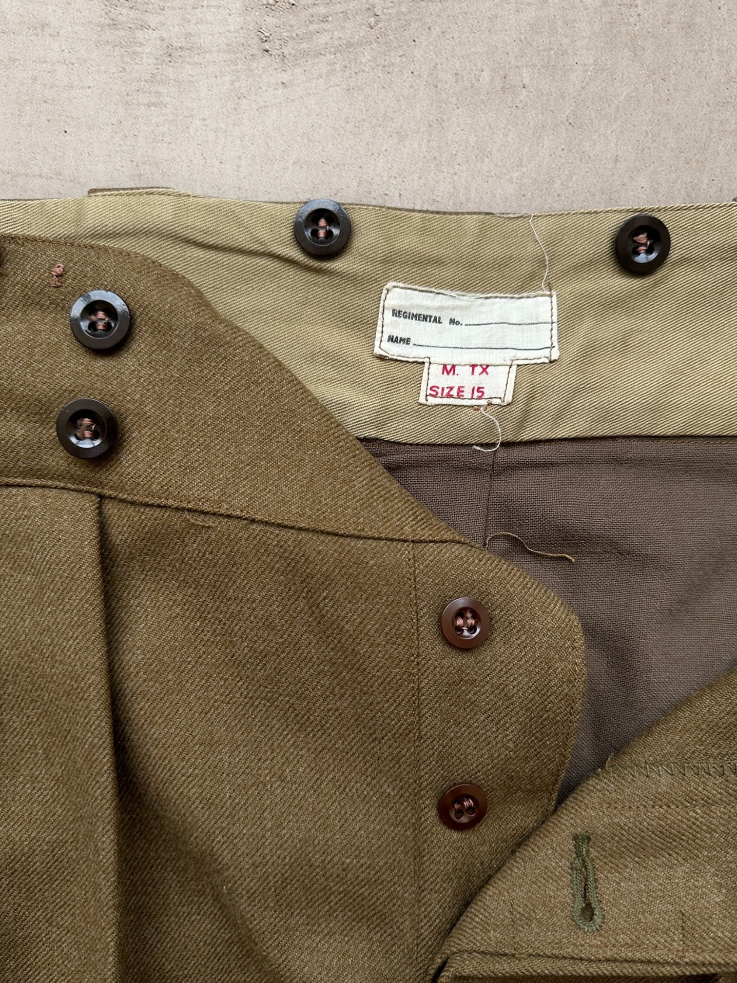 50s/60s Australian Military Wool Cargo Pants - 36”