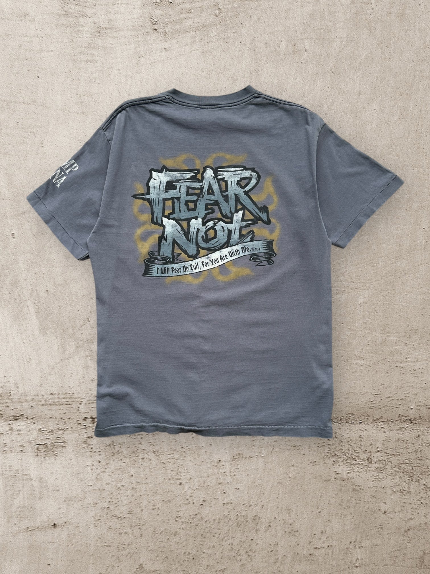 90s Fear Not Ps 23:4 Faded Graphic T-Shirt - XL
