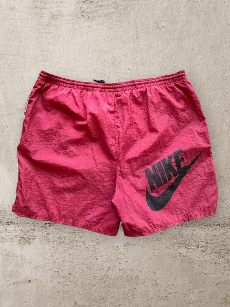 90s Nike Swoosh Nylon Shorts - Medium