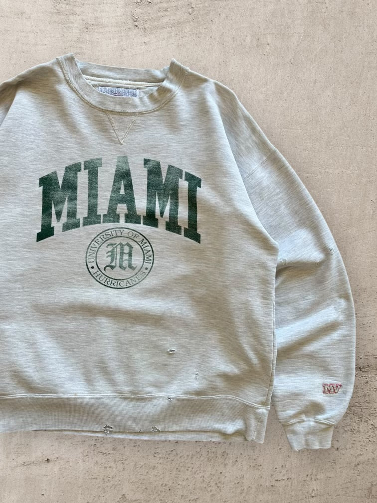 90s University of Miami Graphic Crewneck - Large