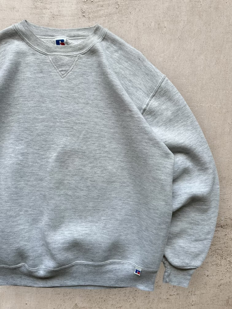 90s Russell Athletic Heather Grey Crewneck - Large