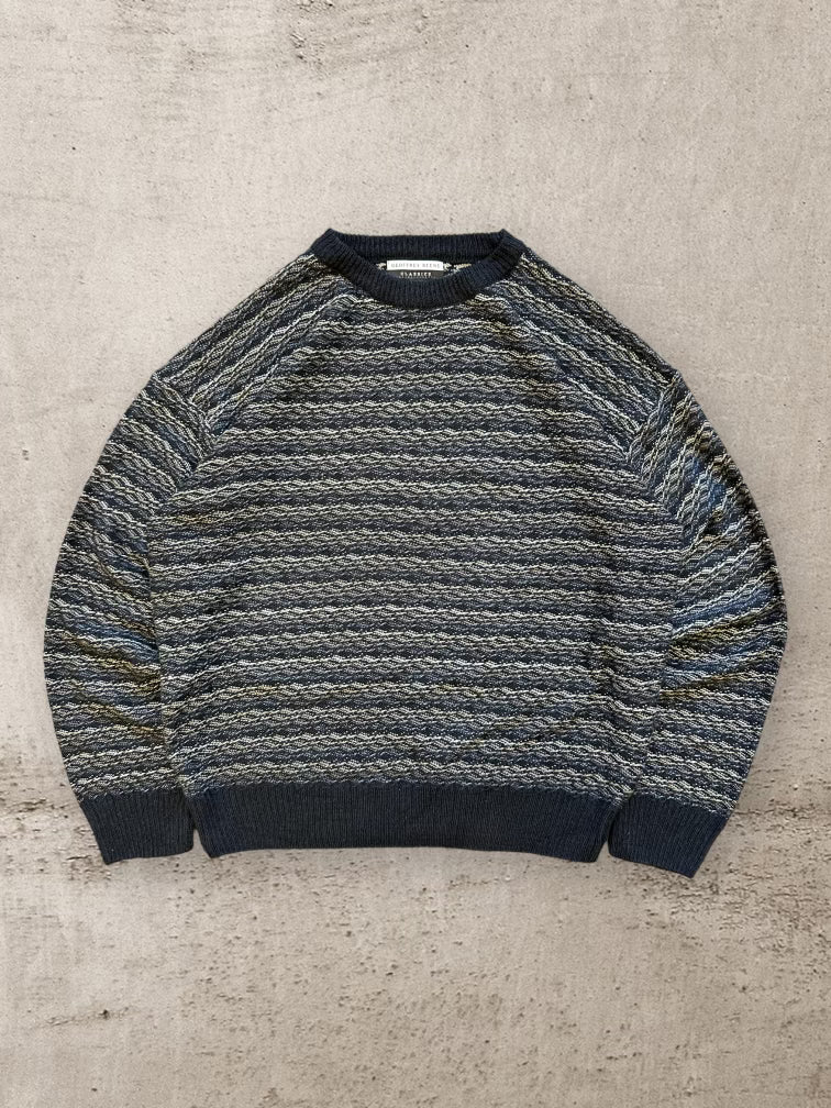 00s Geoffrey Beene Multicolor Striped Knit Sweater - XL