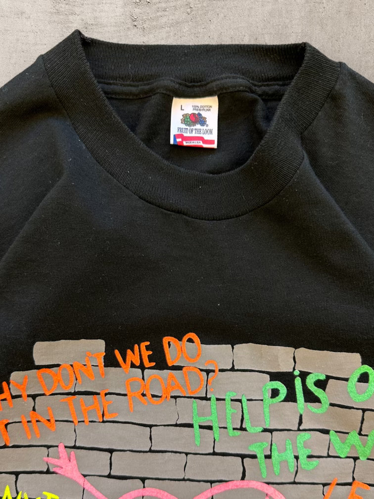 90s The Beatles Brick Graffiti Graphic T-Shirt - Medium