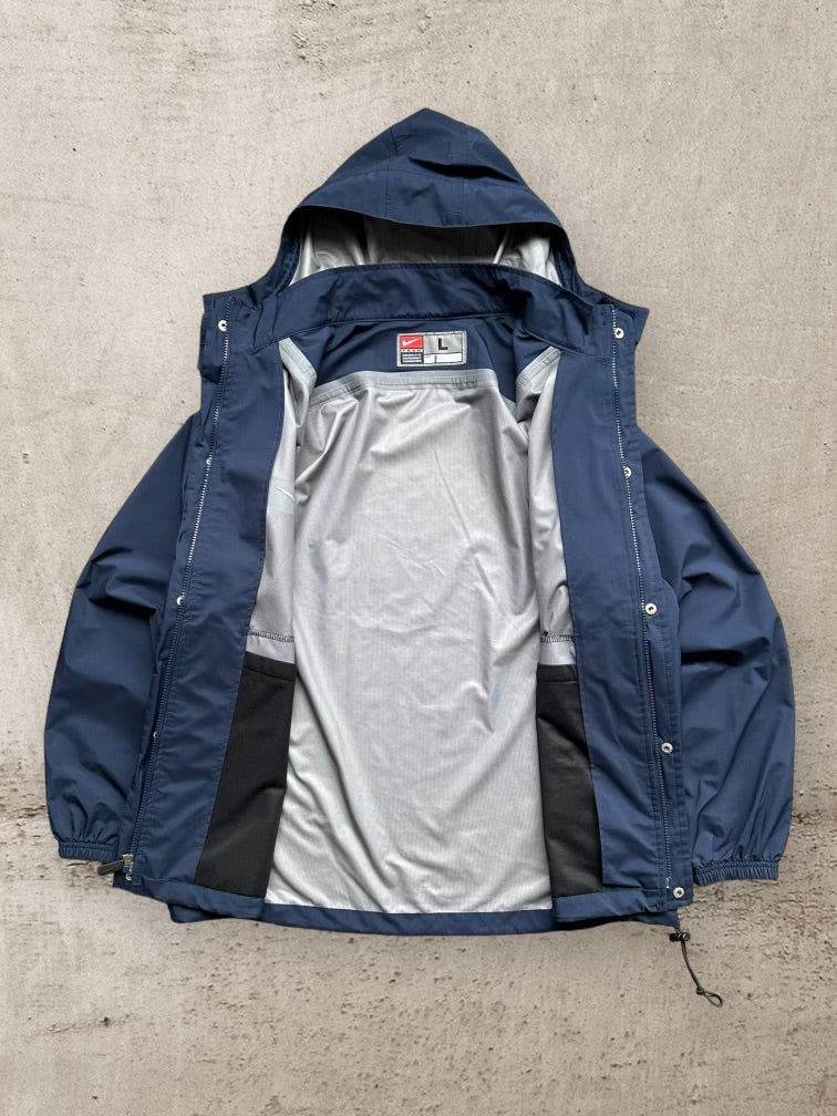 00s Nike Team Navy Full Zip Nylon Jacket - XL