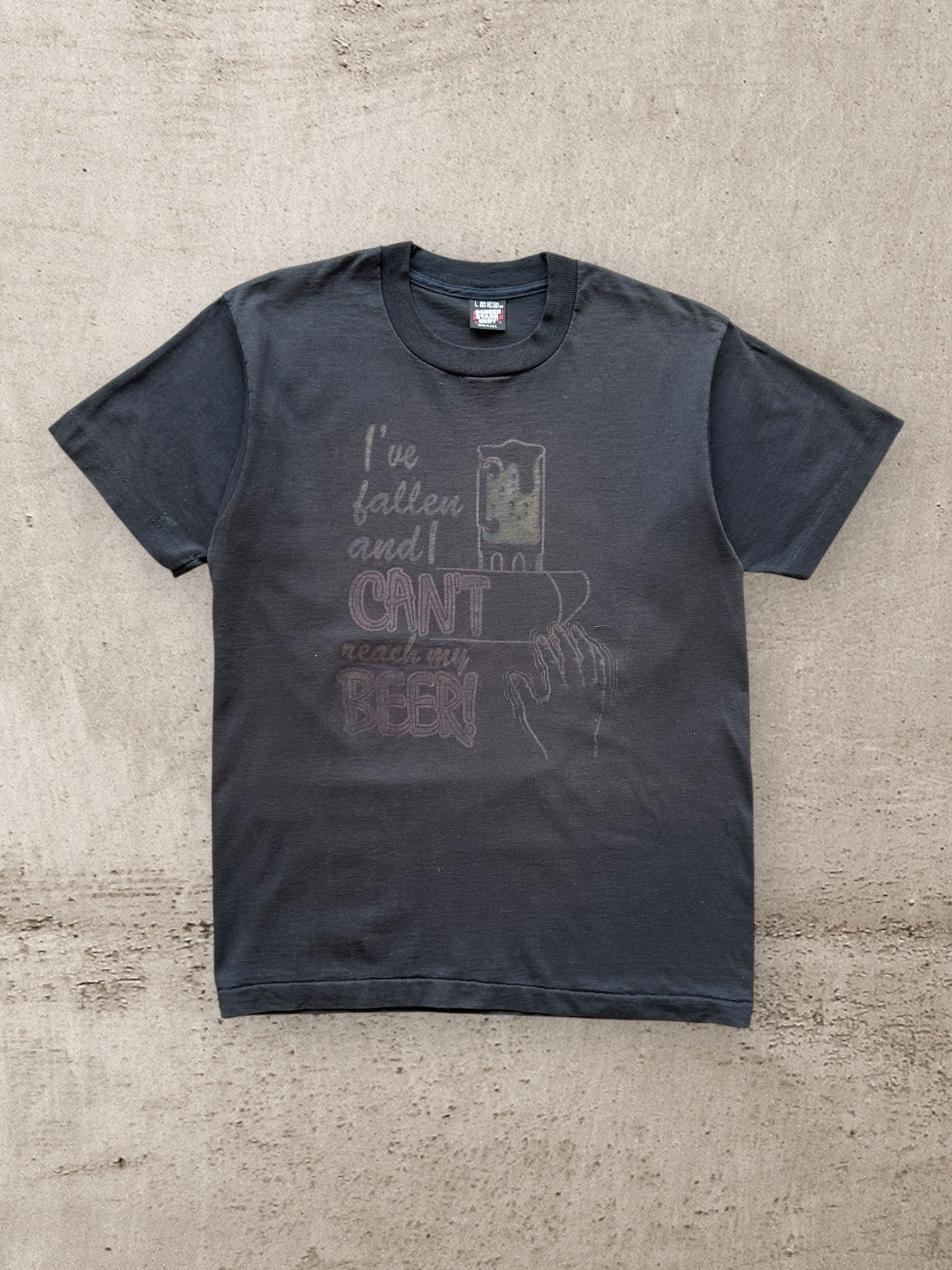 90s Ive Fallen & Can’t Reach My Beer Faded T-Shirt - Large