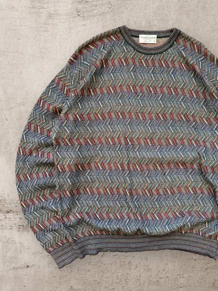 90s Tricots St. Raphael Multicolor Knit Sweater - XL