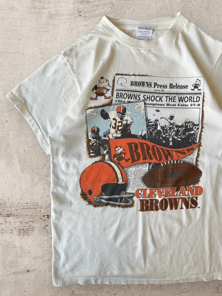 90s Cleveland Browns Newspaper T-Shirt - Medium