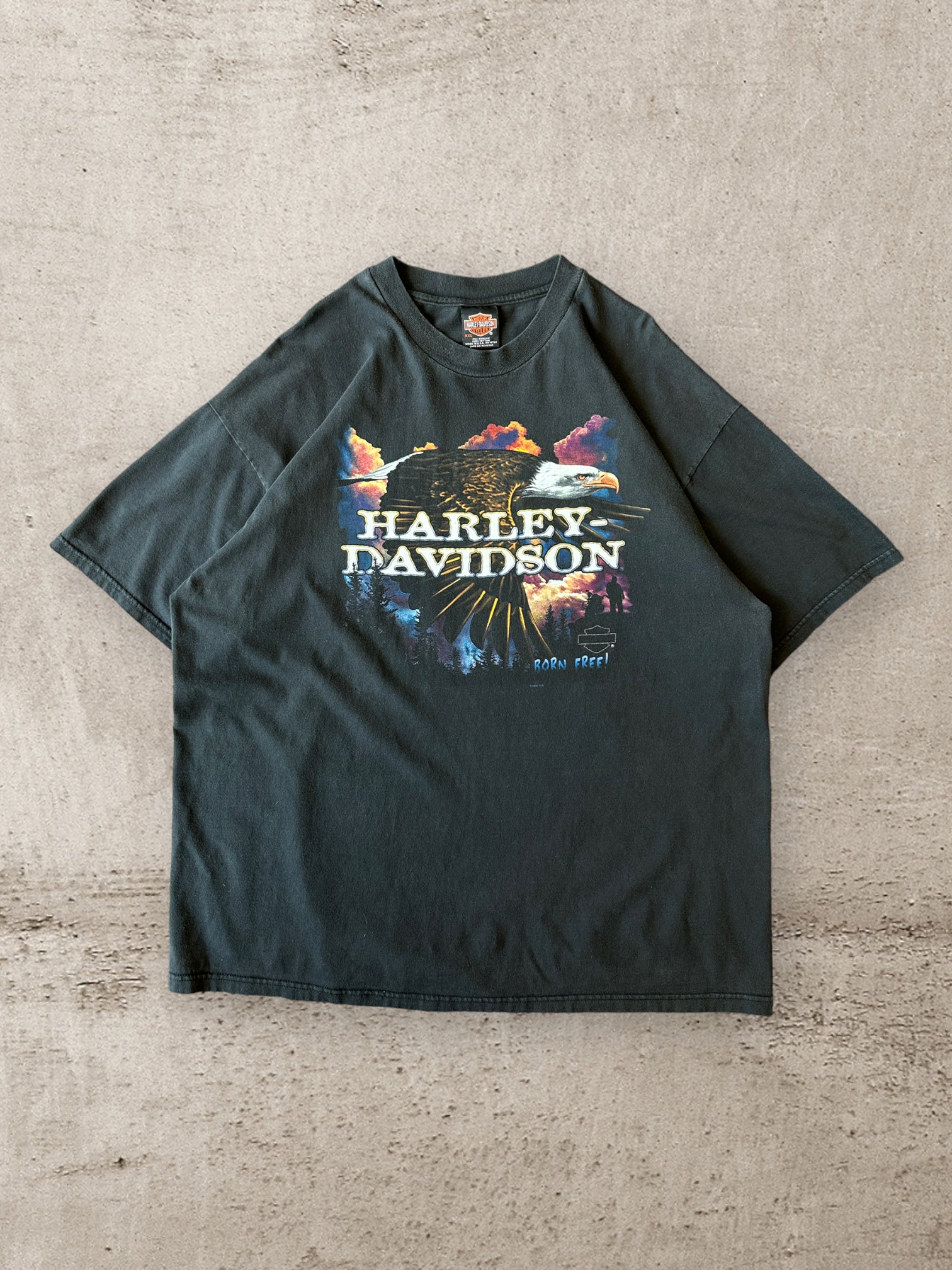 90s Harley Davidson Born Free Eagle T-Shirt - XXL