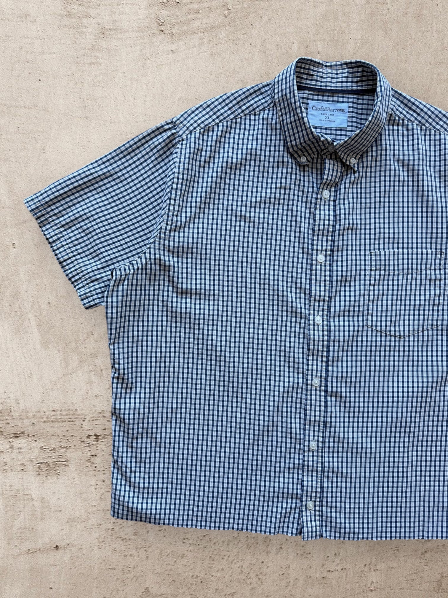 00s Croft & Barrow Cropped Plaid Button Up Shirt - XL