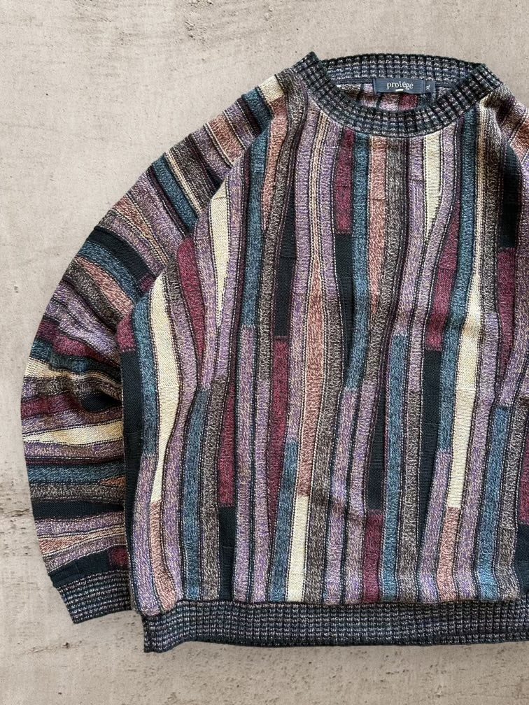 90s Protege Multicolor Knit Sweater - XL