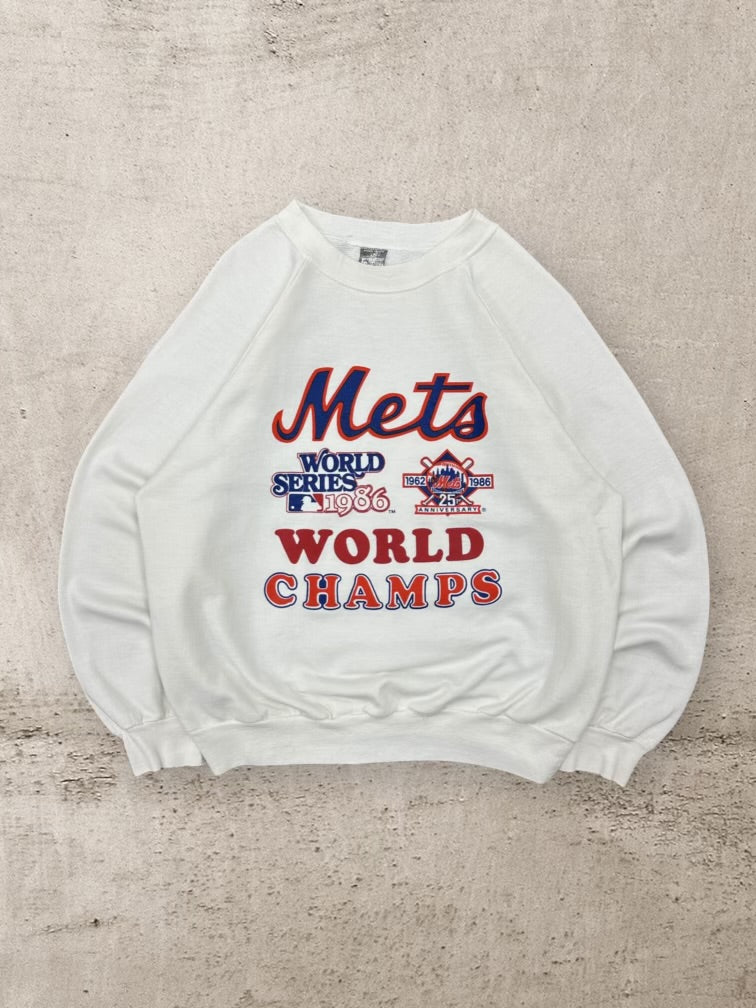 80s New York Mets World Champs Graphic Crewneck - Small