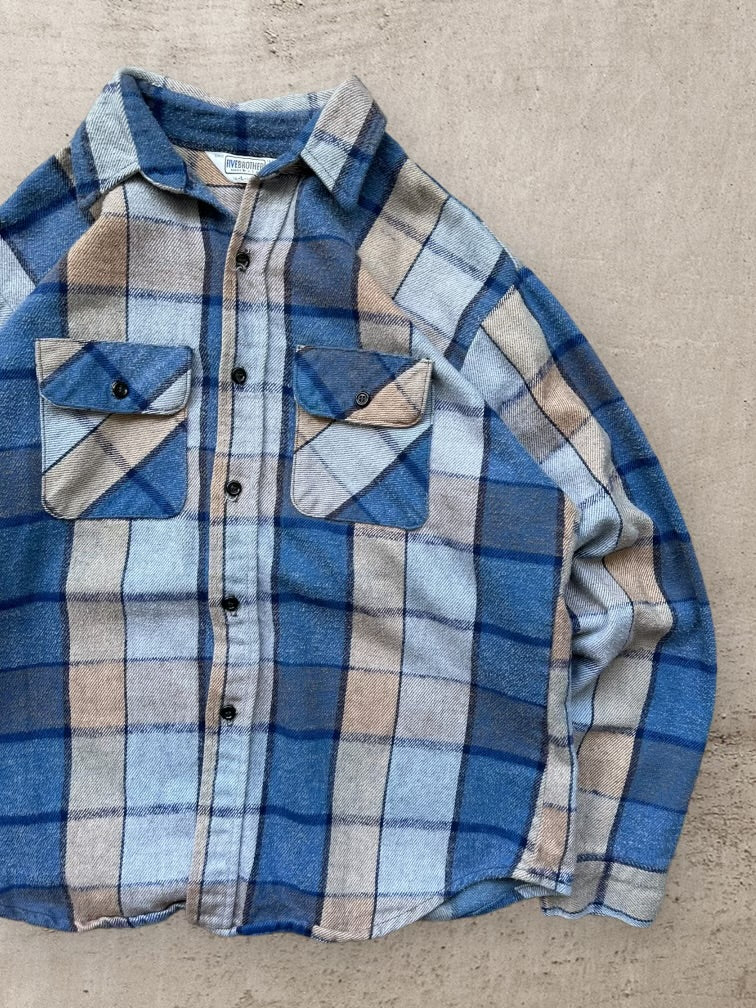 90s Five Brother Plaid Flannel - Large