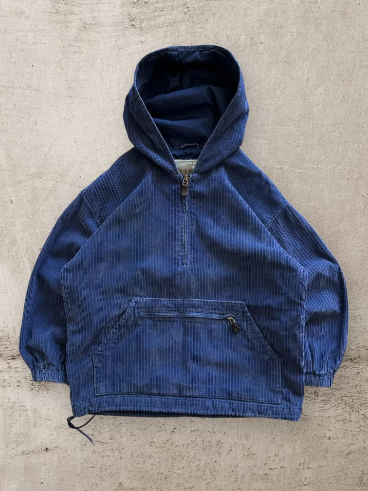 00s Express 1/2 Zip Corduroy Anorak Hoodie - Large