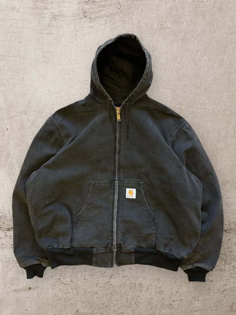 00s Carhartt Black Hooded Jacket - XL