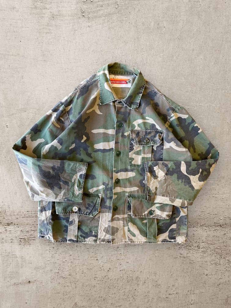 90s Winchester Camouflage Cargo Button Up - Large