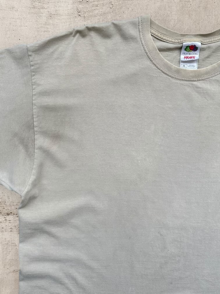 00s Fruit of The Loom Tan T-Shirt - XL