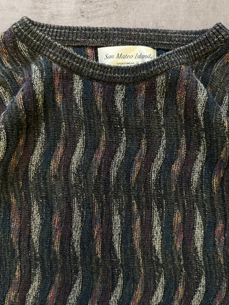 90s San Mateo Multicolor Knit Sweater - XL