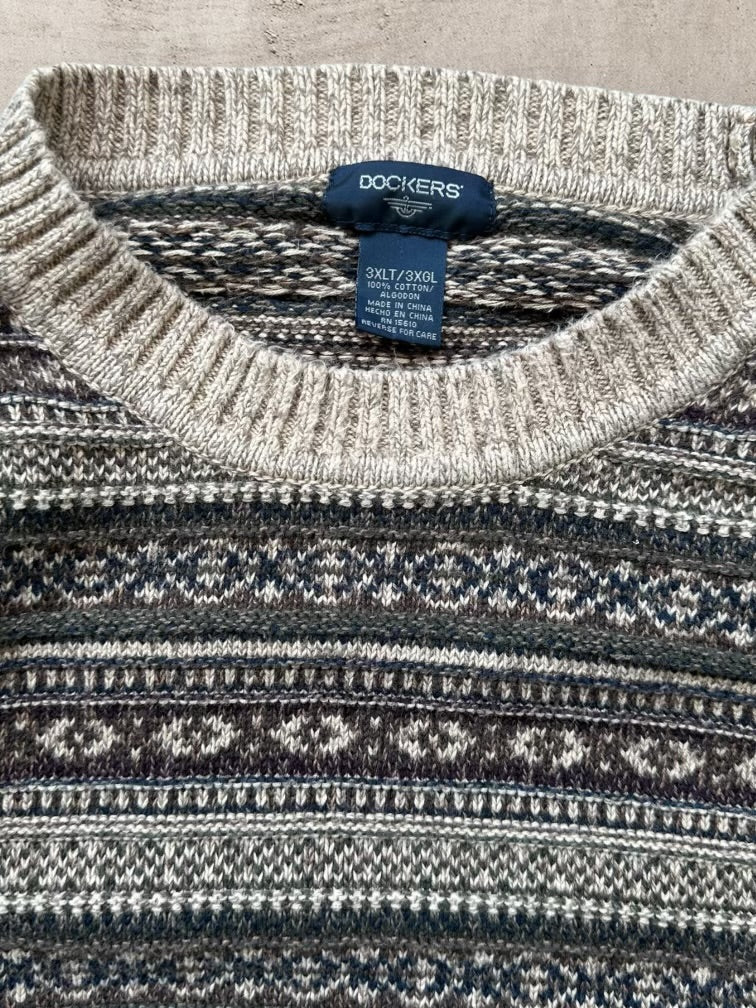 00s Dockers Multicolor Knit Sweater - XXL