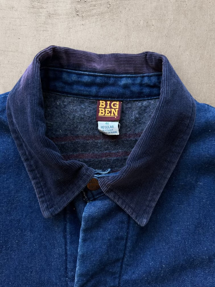 70s Big Ben Wool Lined Denim Chore Jacket - XL