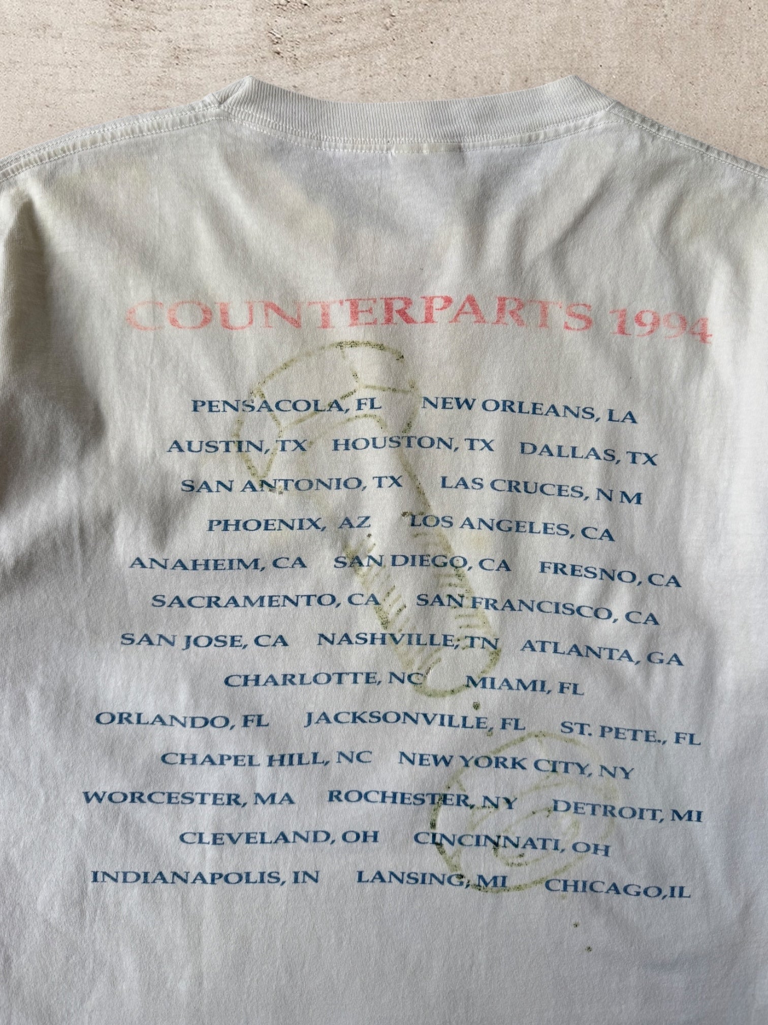 90s Rush Counterparts Tour Graphic T-Shirt - Large