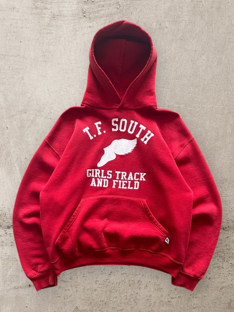 90s Russell Athletic T.F South Girls Track & Field Hoodie - Medium