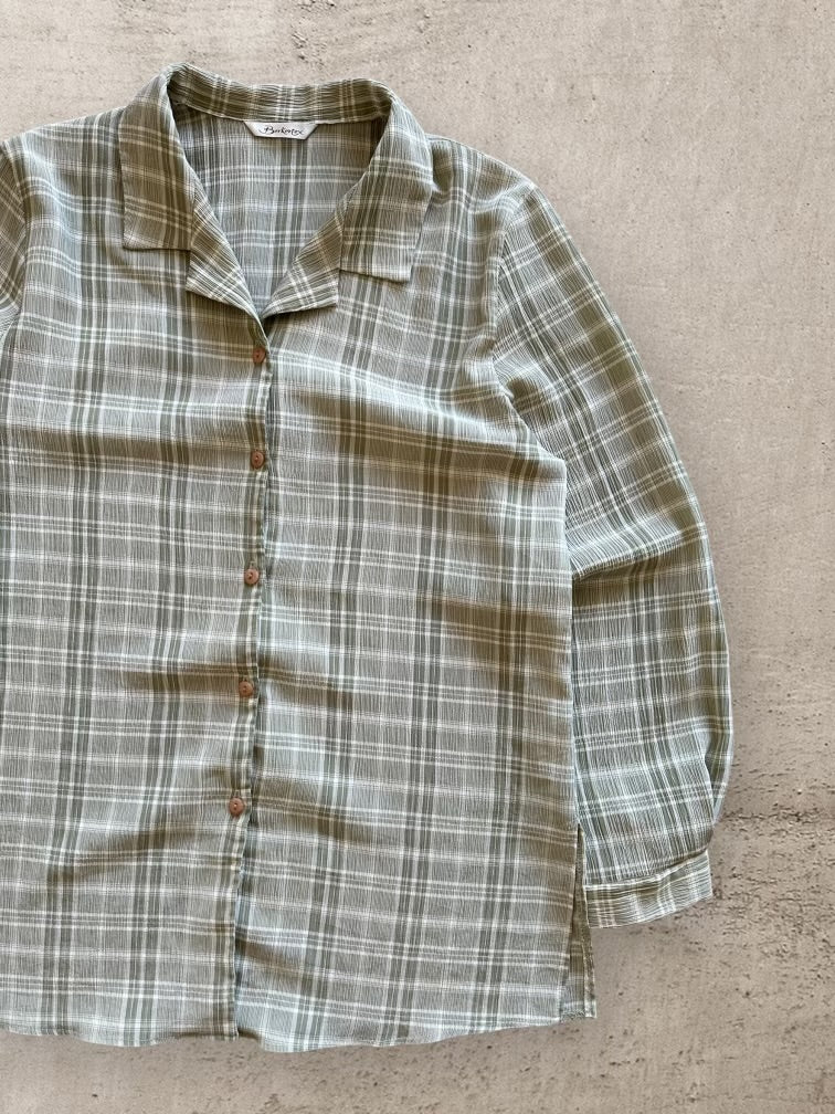 00s Berkertex Plaid Button Up Shirt - Large