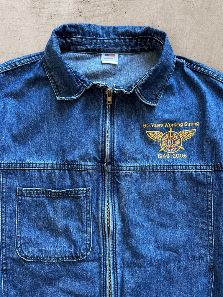 00s Pointer Local 512 Transport Workers Denim Jacket - Large