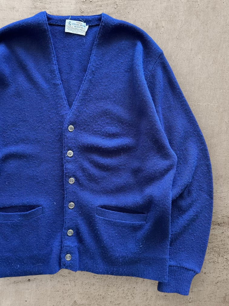 80s Two Pocket Knit Cardigan - Large