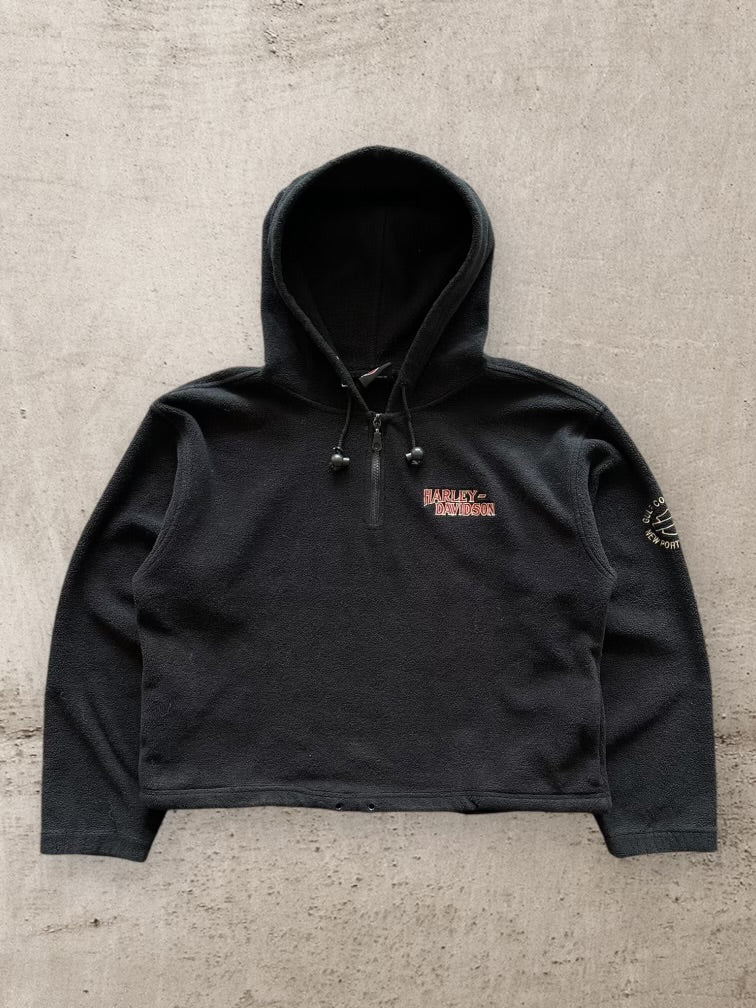 00s Harley Davidson Embroidered 1/4 Zip Fleece - Medium