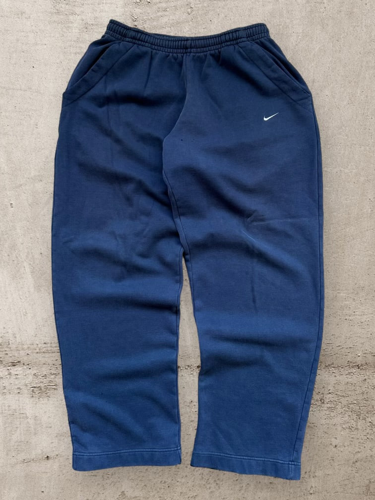 00s Nike Navy Cotton Sweatpants - Large