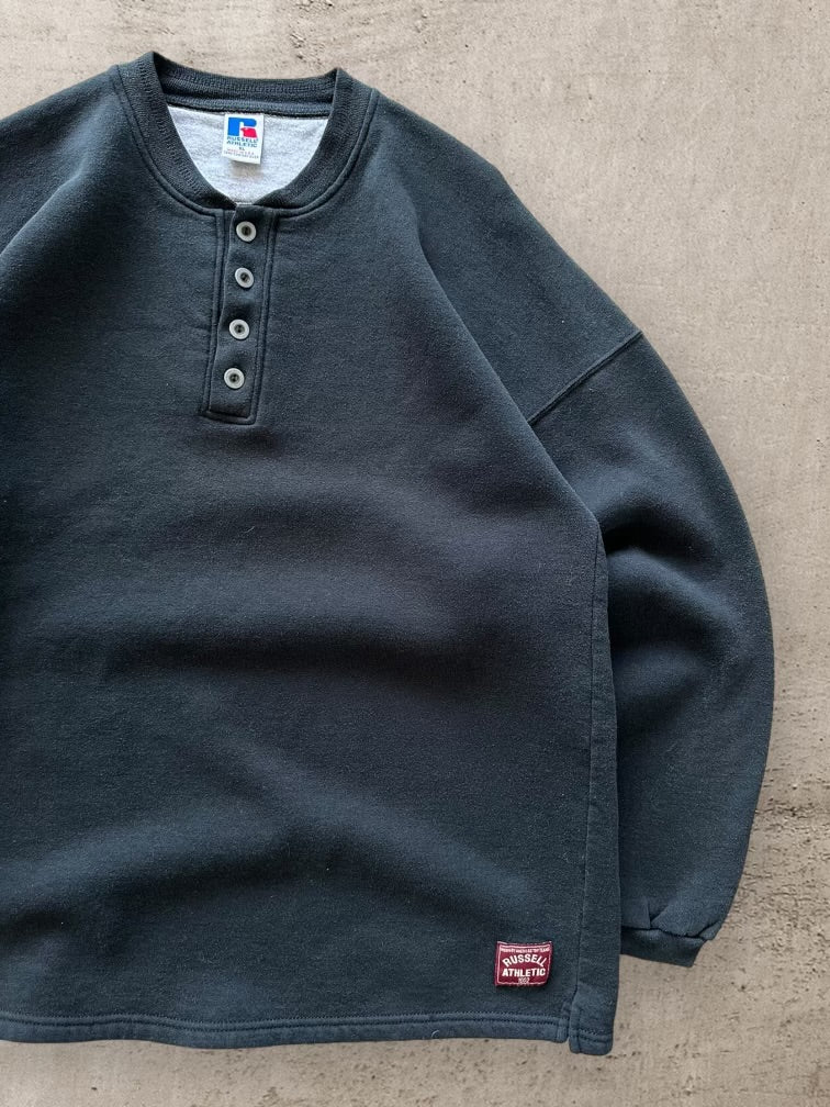 90s Russell Athletic Henley Crewneck - XL