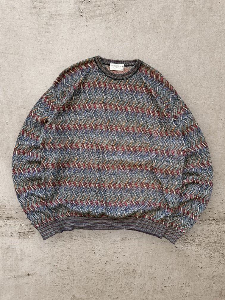 90s Tricots St. Raphael Multicolor Knit Sweater - XL