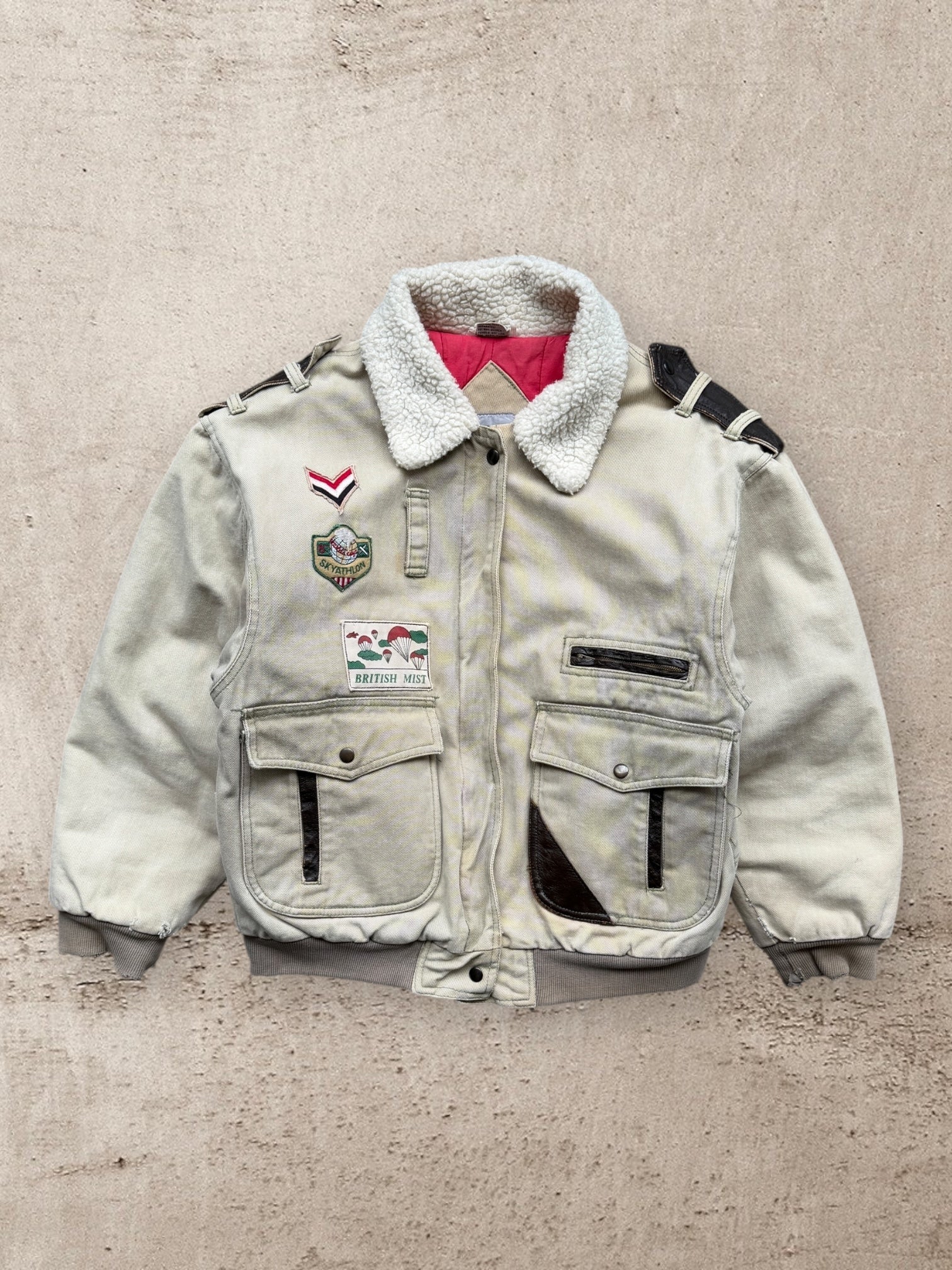 90s Mainframe Aviator Zip Up Bomber Jacket - Medium