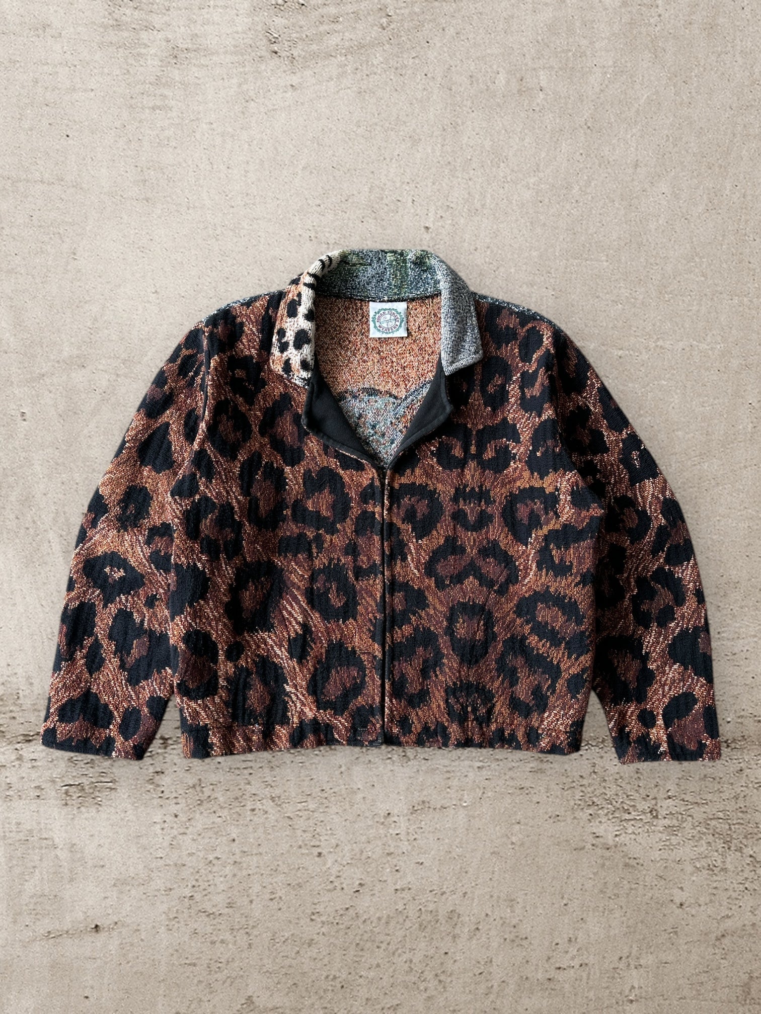 90s Sugar Street Weavers Leopard Sweater - Large