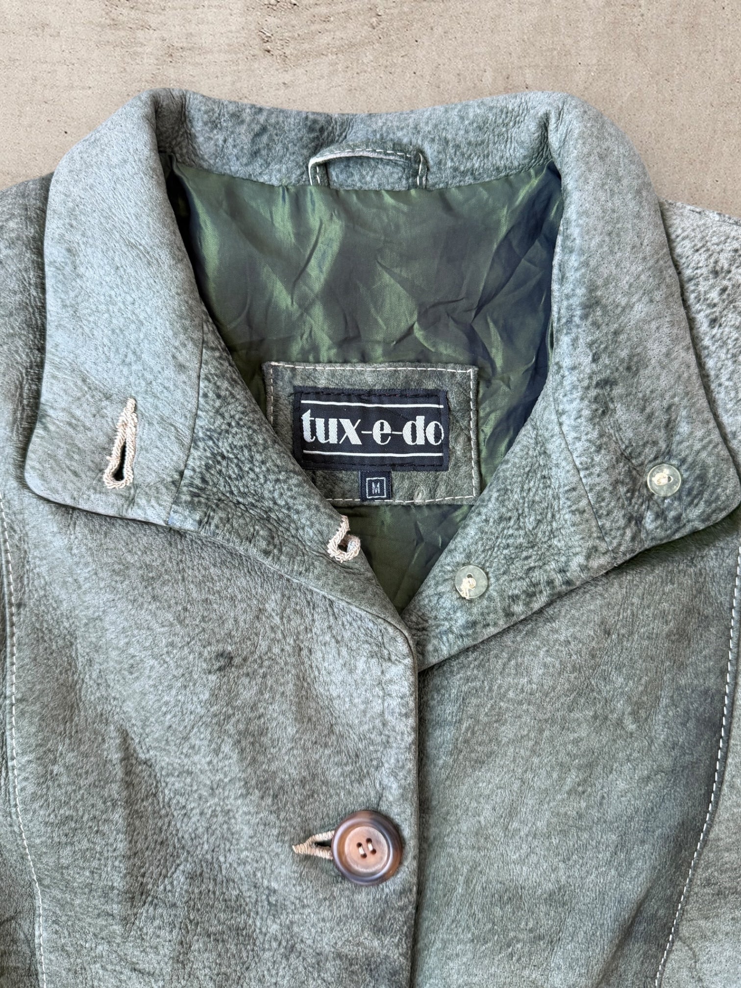 80s Tux-e-do Leather Blazer Jacket - Medium