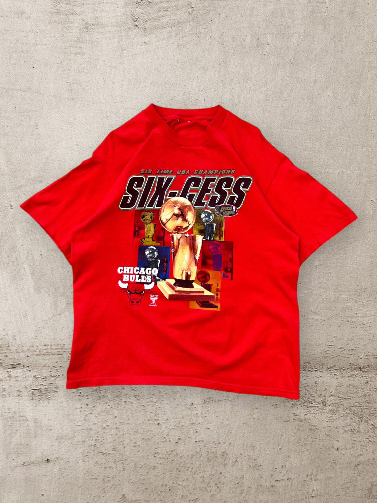 90s Chicago Bulls Six-Cess Graphic T-Shirt - Large