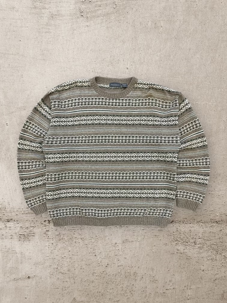 90s Van Heusen Striped Knit Sweater - Large