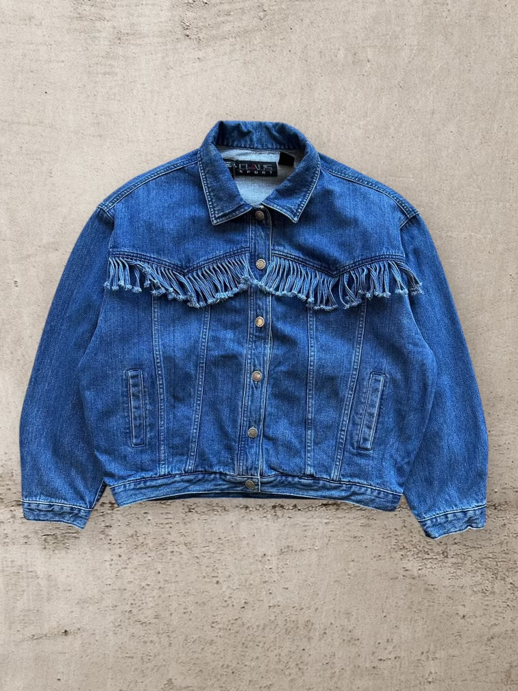 90s Claus Sport Tasseled Denim Jacket - Medium