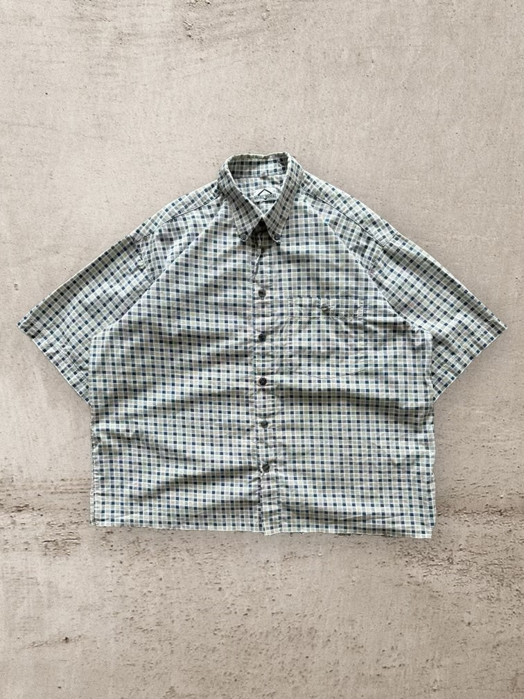 90s Daniel Brooke Cropped Plaid Button Up Shirt - XXL