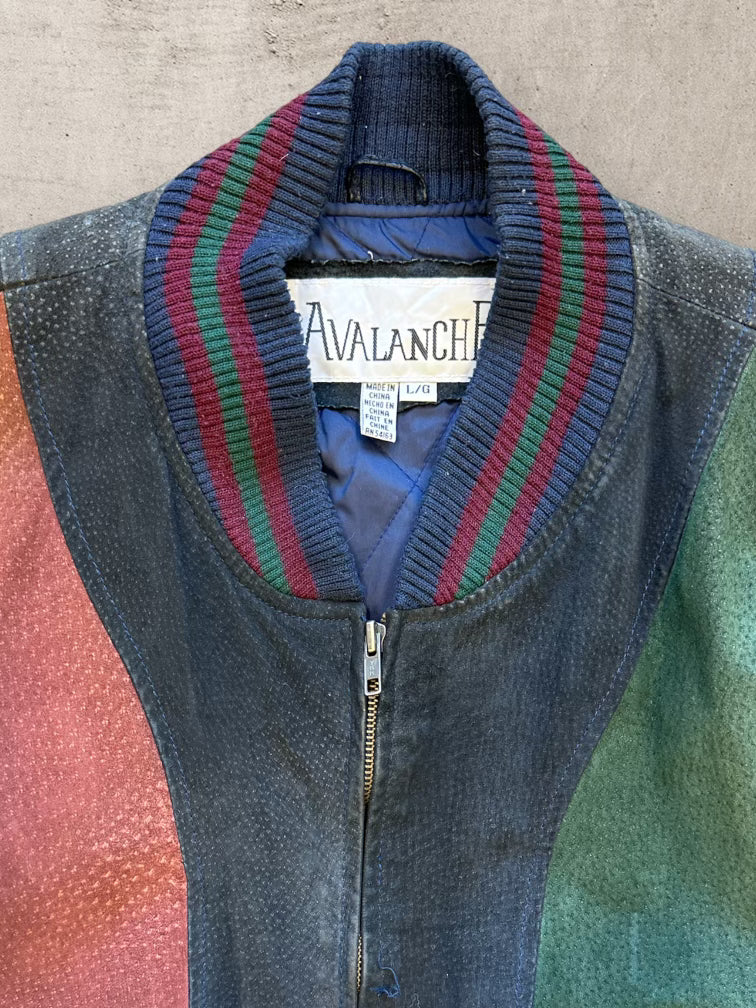 90s Avalanche Multicolor Suede Jacket - Large