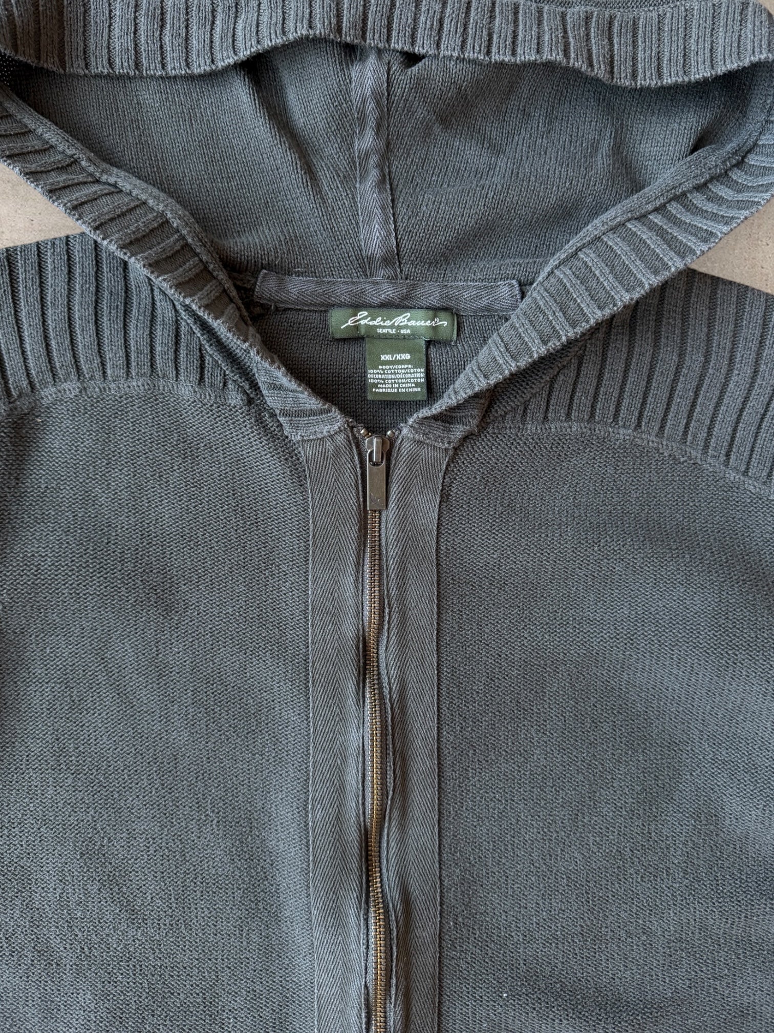 00s Eddie Bauer Two Pocket Knit Hoodie - XL