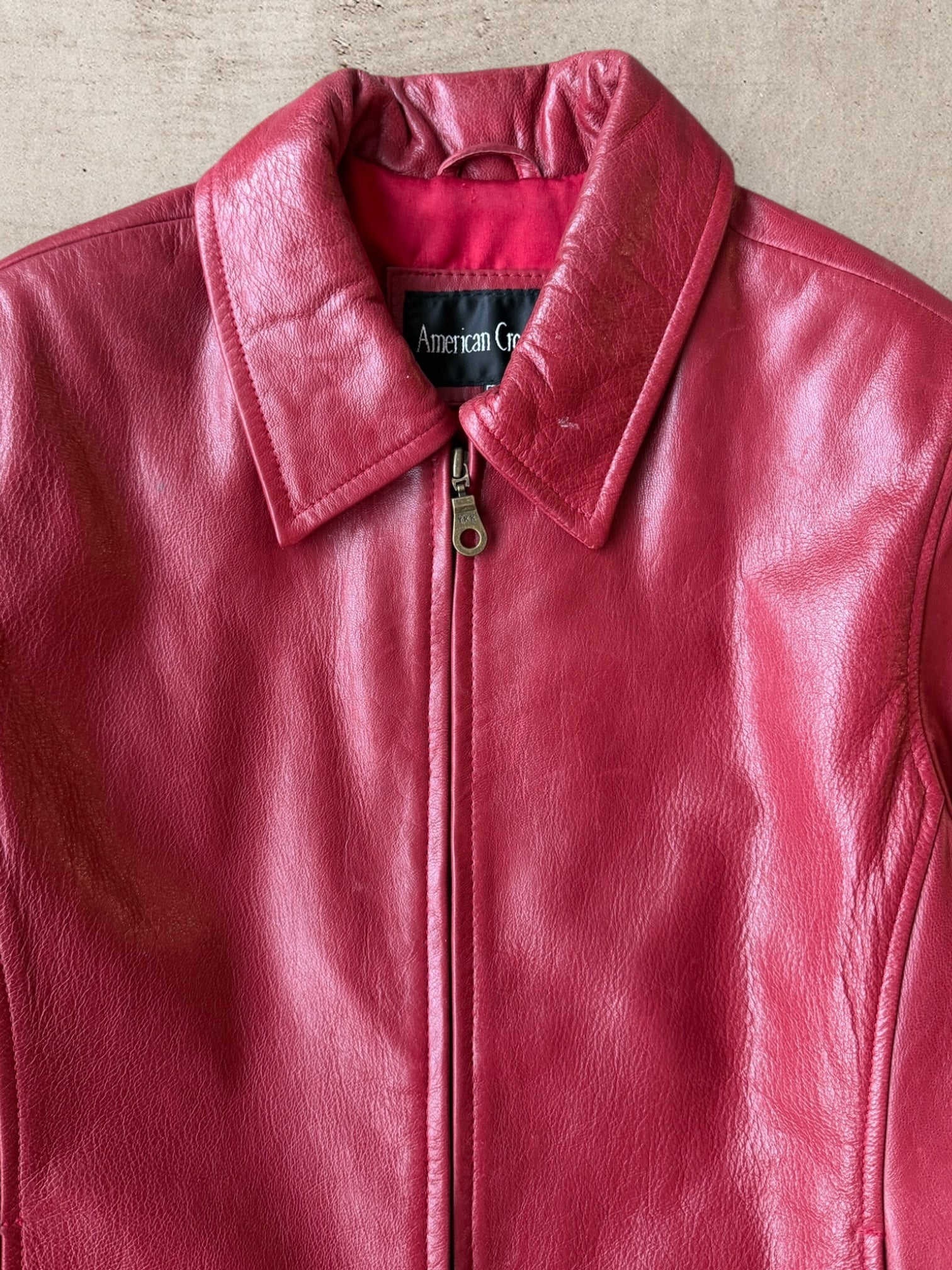 90s American Cross Roads Leather Jacket - Medium