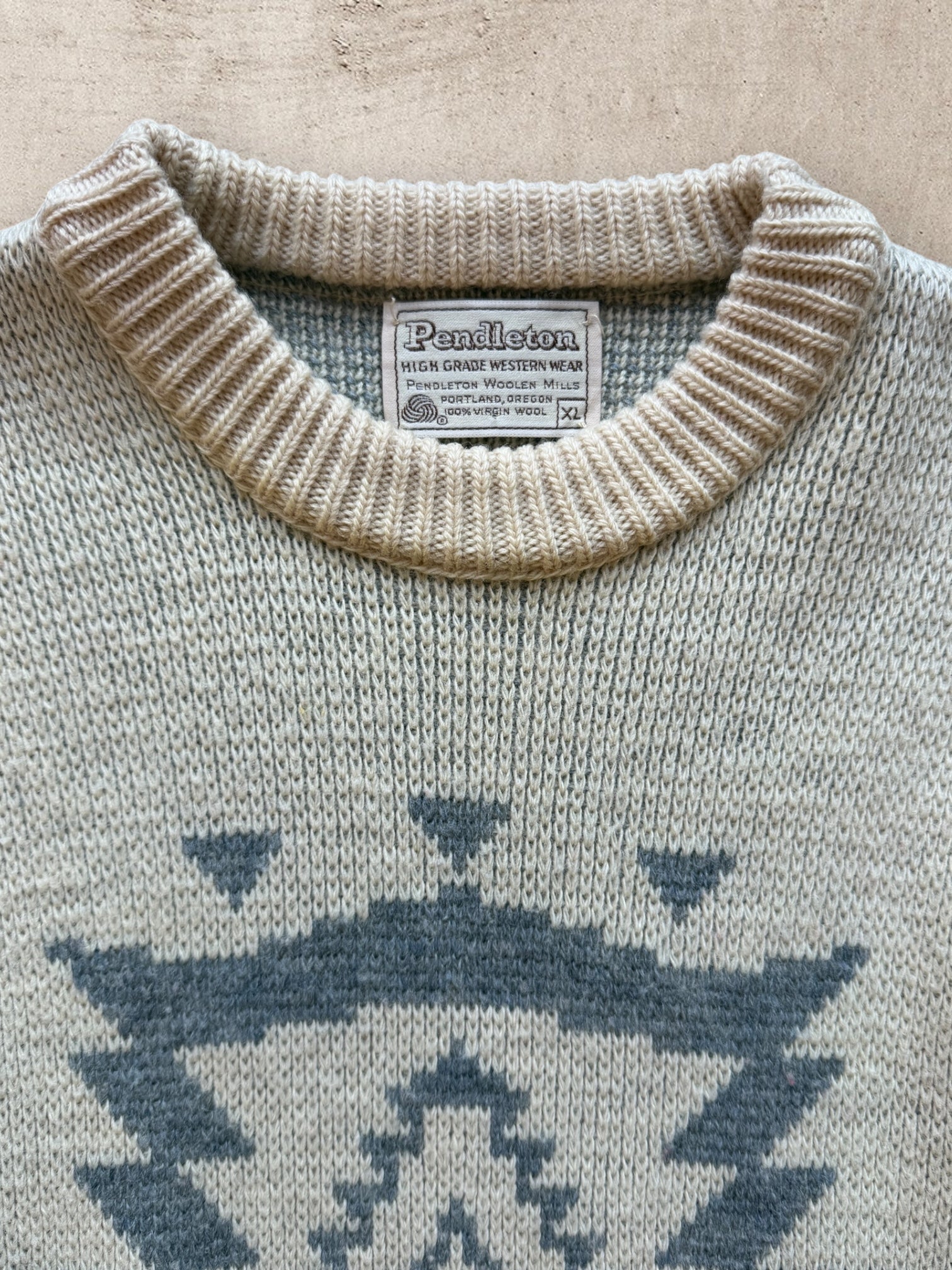 70s Pendleton Western Aztec Print Wool Sweater - Large