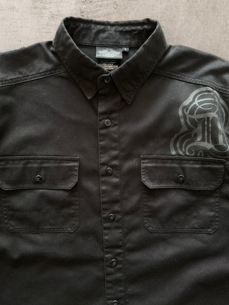 00s Harley Davidson Graphic Button Up Shirt - XL